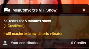 Screenshot of VIP Show description on LiveJasmin