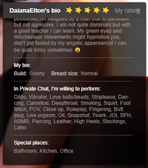 Screenshot of BlueDream21s profile on Camscom