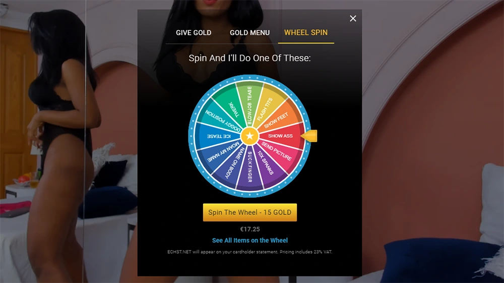 Unique Feature Wheel Spin on Streamate